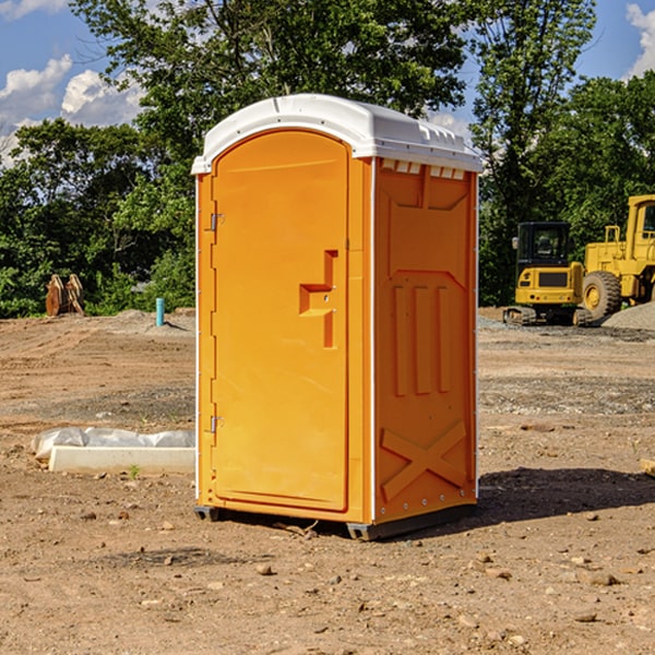 can i customize the exterior of the porta potties with my event logo or branding in Merritt